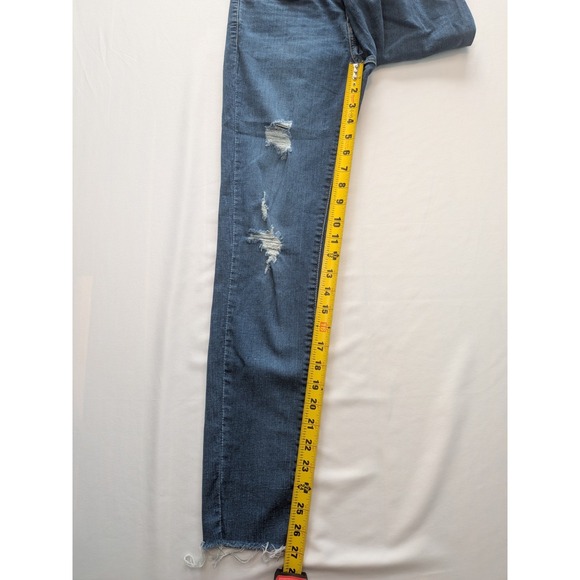 Levi's 710 Super Skinny Jeans Women's 28 Medium Wash Distressed Raw Hem - Picture 3 of 14